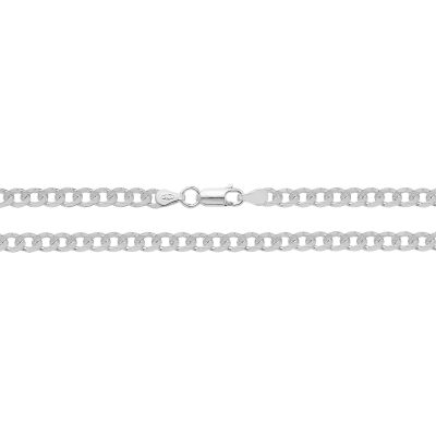 5 mm wide curb chain oval shaped links solid in 925 sterling silver for men and women.