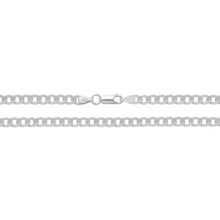 5 mm wide curb chain oval shaped links solid in 925 sterling silver for men and women.