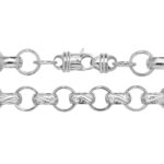 925 Sterling Silver Belcher Chain Patterned and Plain Links - 17 mm - Image 3