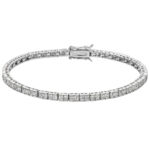 925 Sterling Silver Princess Set Tennis Bracelet - 3 mm