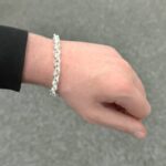 8 mm wide Belcher bracelet solid round links with plain and patterned design for men, women and children/kids.