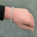 8 mm wide Belcher bracelet solid round links with plain and patterned design for men, women and children/kids.