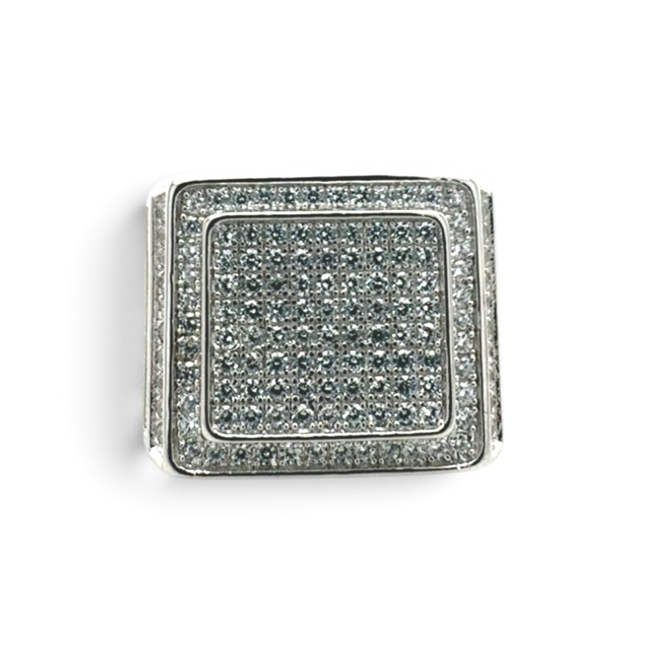 925 Sterling Silver Square Cz Signet Ring - SR00239 - Image 1