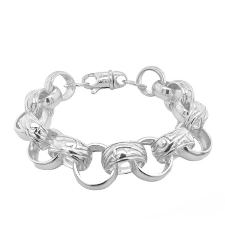 925 sterling silver belcher bracelet 17 mm wide heavy and solid links for men.