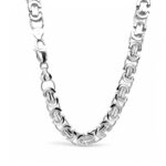 925 Sterling Silver Solid Flat Byzantine Chain - 9 mm - Image 2
