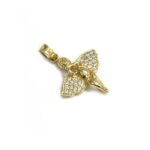 14k Yellow Gold Angel With Cubic Zirconia - Image 4