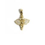 14k Yellow Gold Angel With Cubic Zirconia