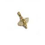 14k Yellow Gold Angel With Cubic Zirconia - Image 3