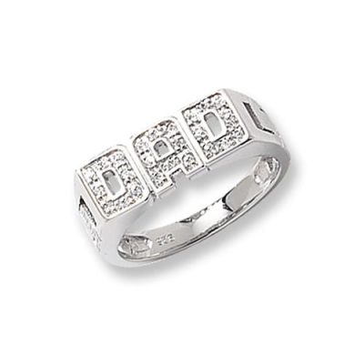 Cz DAD Patterned Sterling silver Signet ring 925,Signet ring, Top Jewellery UK,Birmingham,Topjewelleryuk