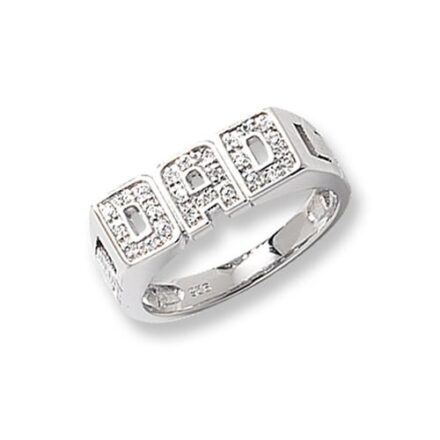 Cz DAD Patterned Sterling silver Signet ring 925,Signet ring, Top Jewellery UK,Birmingham,Topjewelleryuk