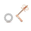 Diamond Circle stud earrings 9ct rose gold 0.12 ct SI2,topjewelleryuk,topjewellery birmingham