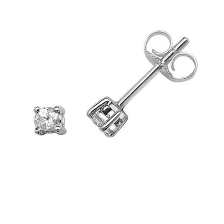 Diamond Cluster 4-claw stud earrings 9ct white gold 0.20 ct SI2,topjewelleryuk,topjewellery birmingham