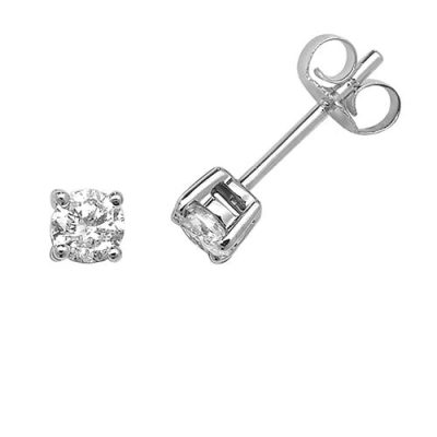 Diamond Cluster 4-claw stud earrings 9ct white gold 0.50 ct SI2,topjewelleryuk,topjewellery birmingham