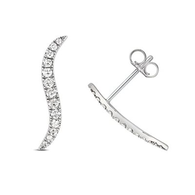 Diamond Ear Climbers stud earrings 9ct white gold 0.50 ct,H color, SI2,topjewelleryuk,topjewellery birmingham