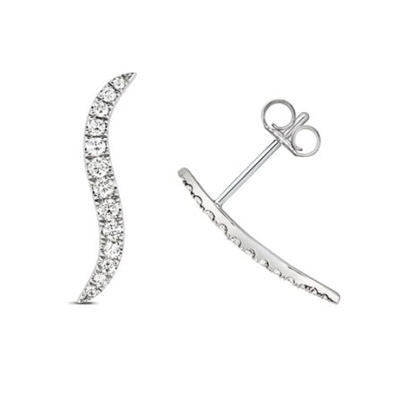 Diamond Ear Climbers stud earrings 9ct white gold 0.50 ct,H color, SI2,topjewelleryuk,topjewellery birmingham