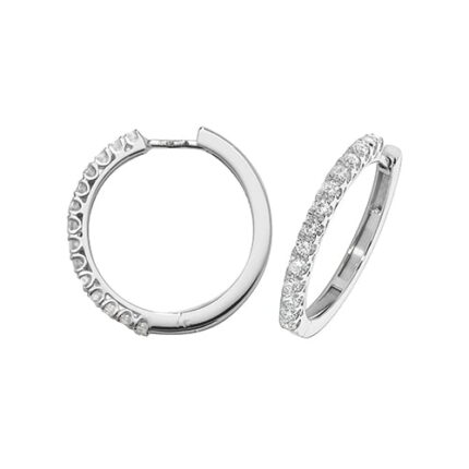 Diamond Hoop earrings 18ct white gold 0.70ct VSF Topjewellery UK,Top Jewellery Birmingham