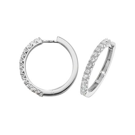 Diamond Hoop earrings 18ct white gold 0.70ct VSF Topjewellery UK,Top Jewellery Birmingham