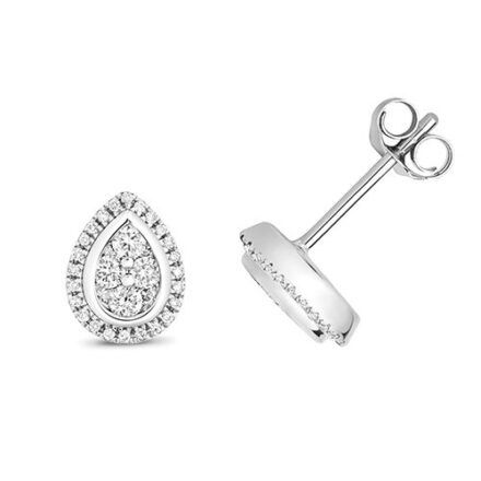 Diamond Pear shaped drop earrings 9ct white gold 0.30ct,H color, SI2,topjewelleryuk,topjewellery birmingham