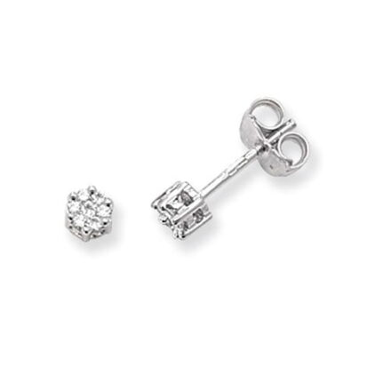 Diamond Round stud earrings 9ct white gold 0.12 ct SI,topjewelleryuk,topjewellery birmingham