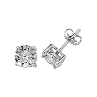 Diamond Round stud earrings 9ct white gold 0.31 ct SI,topjewelleryuk,topjewellery birmingham