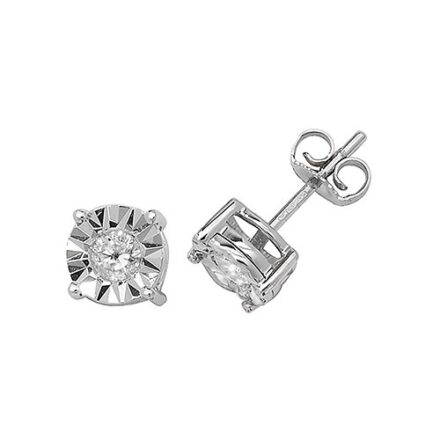 Diamond Round stud earrings 9ct white gold 0.31 ct SI,topjewelleryuk,topjewellery birmingham