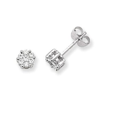 Diamond Round stud earrings 9ct white gold 0.33 ct SI,topjewelleryuk,topjewellery birmingham