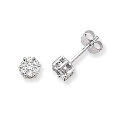 Diamond Round stud earrings 9ct white gold 0.33 ct SI,topjewelleryuk,topjewellery birmingham