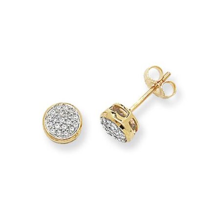 Diamond Round stud earrings 9ct yellow gold 0.17 ct SI2,topjewelleryuk,topjewellery birmingham