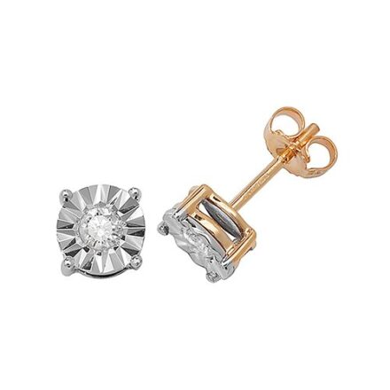 Diamond Round stud earrings 9ct yellow gold 0.31 ct SI,topjewelleryuk,topjewellery birmingham