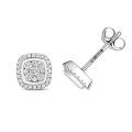 Diamond cushion shaped drop earrings 9ct white gold 0.24 ct SI2,topjewelleryuk,topjewellery birmingham