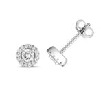 Diamond halo shaped drop earrings 9ct white gold 0.30,H color, ct SI2,topjewelleryuk,topjewellery birmingham