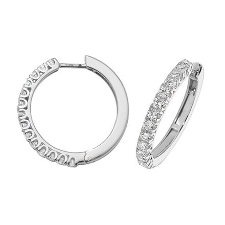 Diamond hoops earrings 18ct white gold 1.07 ct,G-H color, VS,SI,topjewelleryuk,topjewellery birmingham