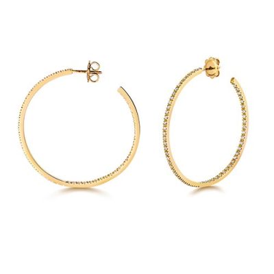 Diamond hoops earrings 18ct yellow gold 1.10 ct,G-H color, VS,SI,topjewelleryuk,topjewellery birmingham
