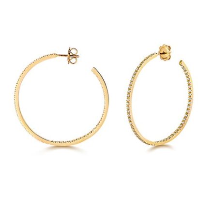 Diamond hoops earrings 18ct yellow gold 1.10 ct,G-H color, VS,SI,topjewelleryuk,topjewellery birmingham