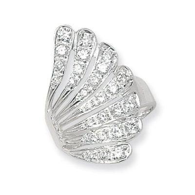 Fancy Ladies Feather Cz Patterned Sterling silver Signet ring 925,Signet ring, Top Jewellery UK,Birmingham,Topjewelleryuk