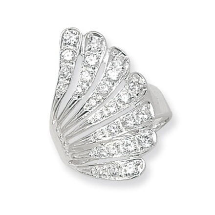 Fancy Ladies Feather Cz Patterned Sterling silver Signet ring 925,Signet ring, Top Jewellery UK,Birmingham,Topjewelleryuk