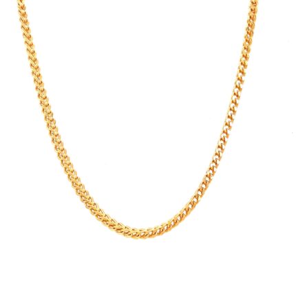 Semi Solid Franco 9k Yellow Gold Chain for Men - 3 mm