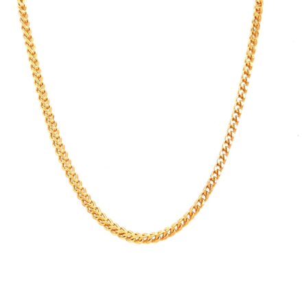 Semi Solid Franco 9k Yellow Gold Chain for Men - 3 mm