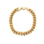 9k Yellow Gold Semi Solid Cuban Bracelet - 8 mm - Image 2
