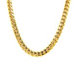 9k Yellow Gold Semi Solid Cuban Chain - 7 mm