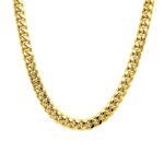 9k Yellow Gold Semi Solid Cuban Chain - 4.5 mm