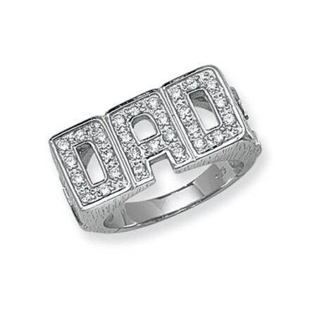 Large Cz DAD Patterned Sterling silver Signet ring 925,Signet ring, Top Jewellery UK,Birmingham,Topjewelleryuk