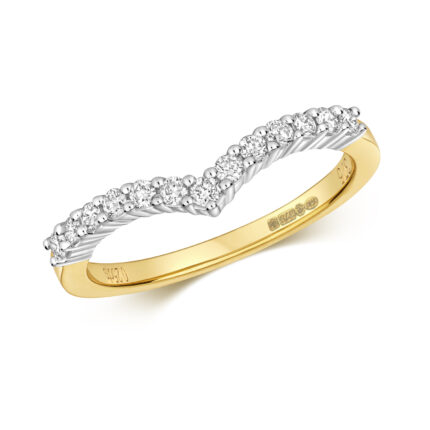 9k Yellow Gold Wishbone Claw Set Diamond Ring - 0.25ct
