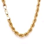 9k Yellow Gold Large Semi Solid Rope Chain - 8 mm - Image 2