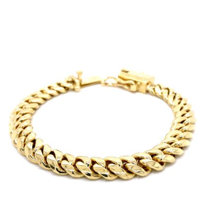 thumbnail image 2 of 10K Yellow Gold Rope Bracelet 10mm 8.5 Inch Mens Solid Gold Lobster Lock 2 of 5