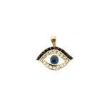 18k Yelloww Gold Evil Eye With Cz