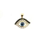 18k Yelloww Gold Evil Eye With Cz - Image 2