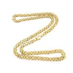 9k Yellow Gold Solid Flat Byzantine Chain - 7 mm - Image 3