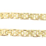 9k Yellow Gold Solid Flat Byzantine Chain - 7 mm - Image 2