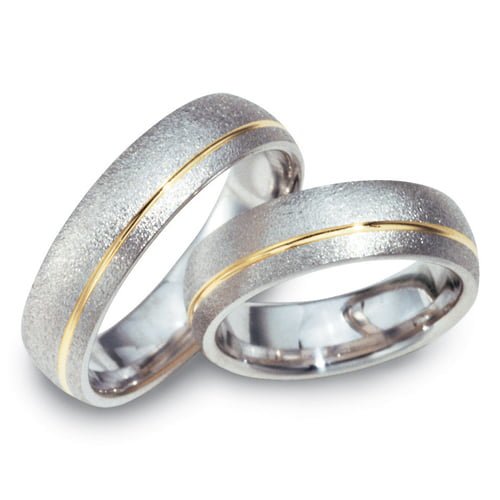 6 mm Two Colored Wedding Ring - TJFU211196 - Image 1
